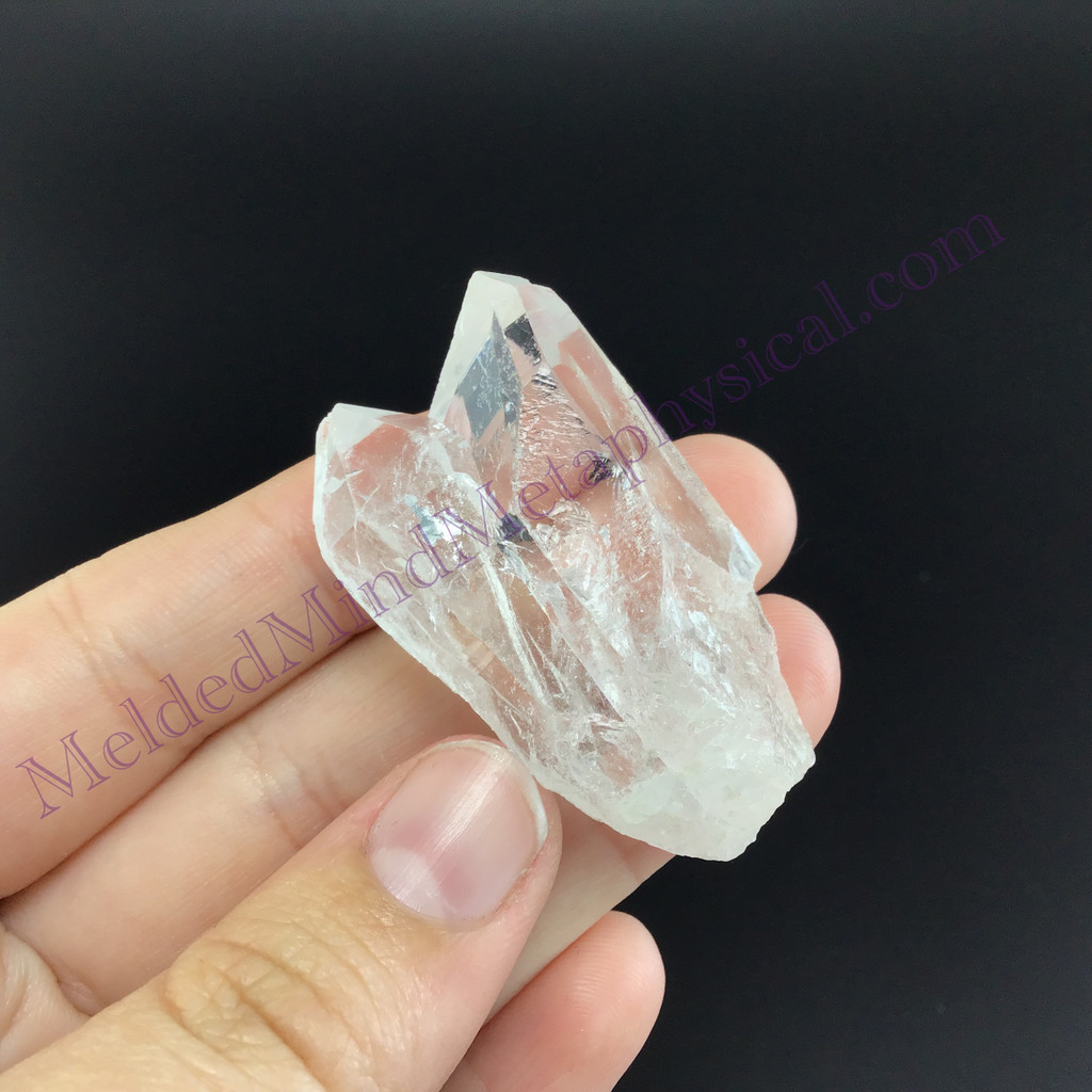 MeldedMind Twin Quartz 2.04in Natural White Crystal Stone 918