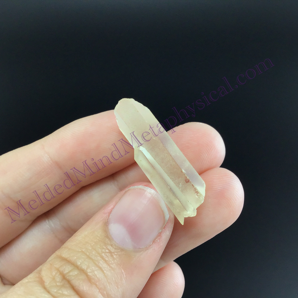 MeldedMind Twin Quartz 1.10in Natural White Crystal Stone 917