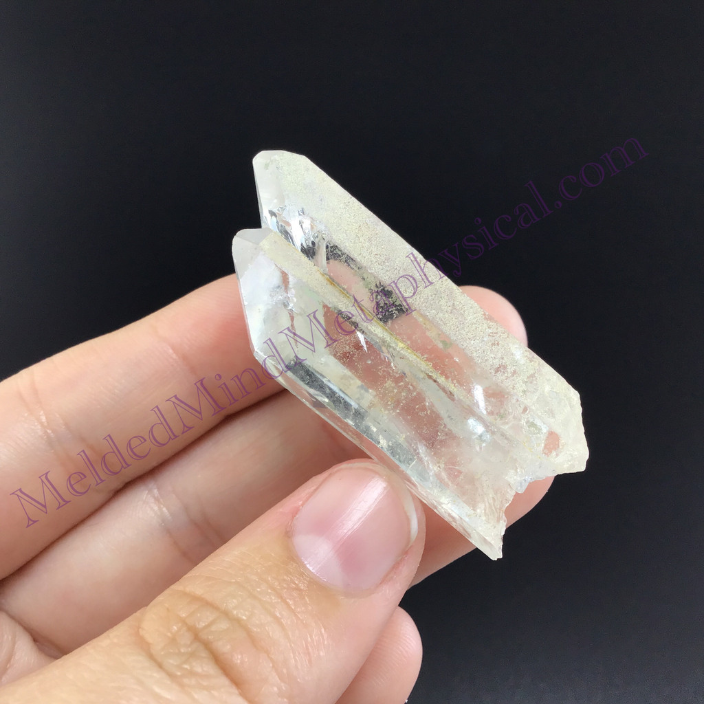 MeldedMind Lemurian Twin Quartz 1.75in Natural White Crystal 889