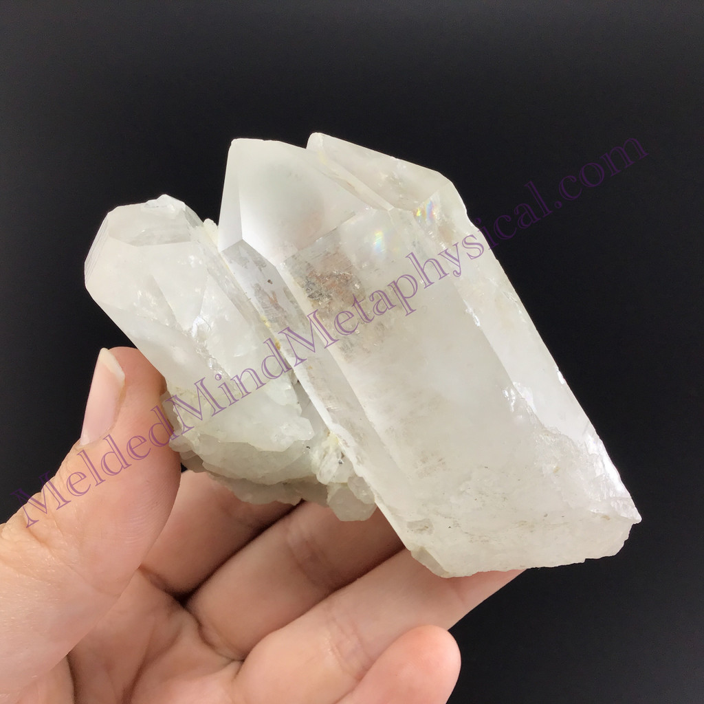 MeldedMind Lemurian Quartz Specimen 2.98in Natural White Crystal 801