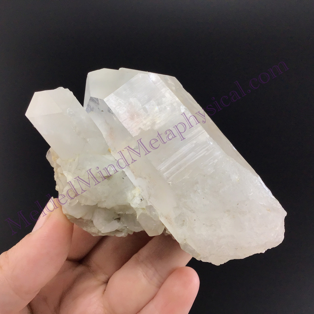 MeldedMind Lemurian Quartz Specimen 2.98in Natural White Crystal 801