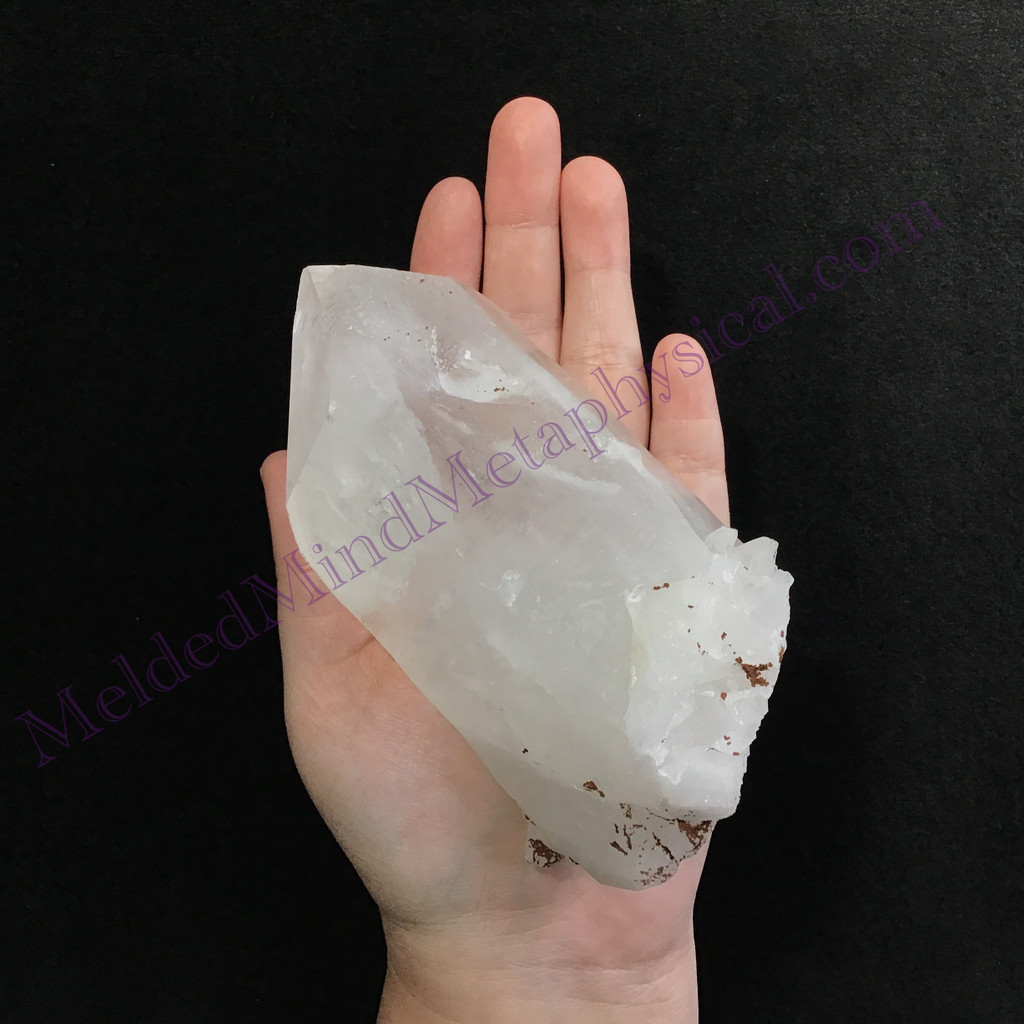 MeldedMind Lemurian Quartz Specimen 5.04in Natural White Point Crystal 731