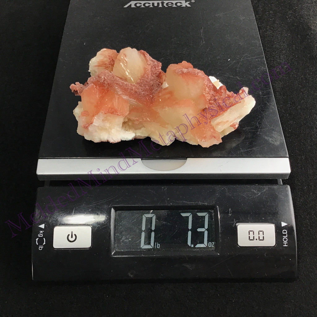 MeldedMind Red Stilbite Cluster 4.45in Natural Red Crystal India 212