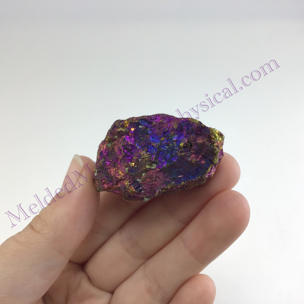 MeldedMind Rough Rainbow Chalcopyrite Specimen 1.57in Natural Purple Blue Crysta