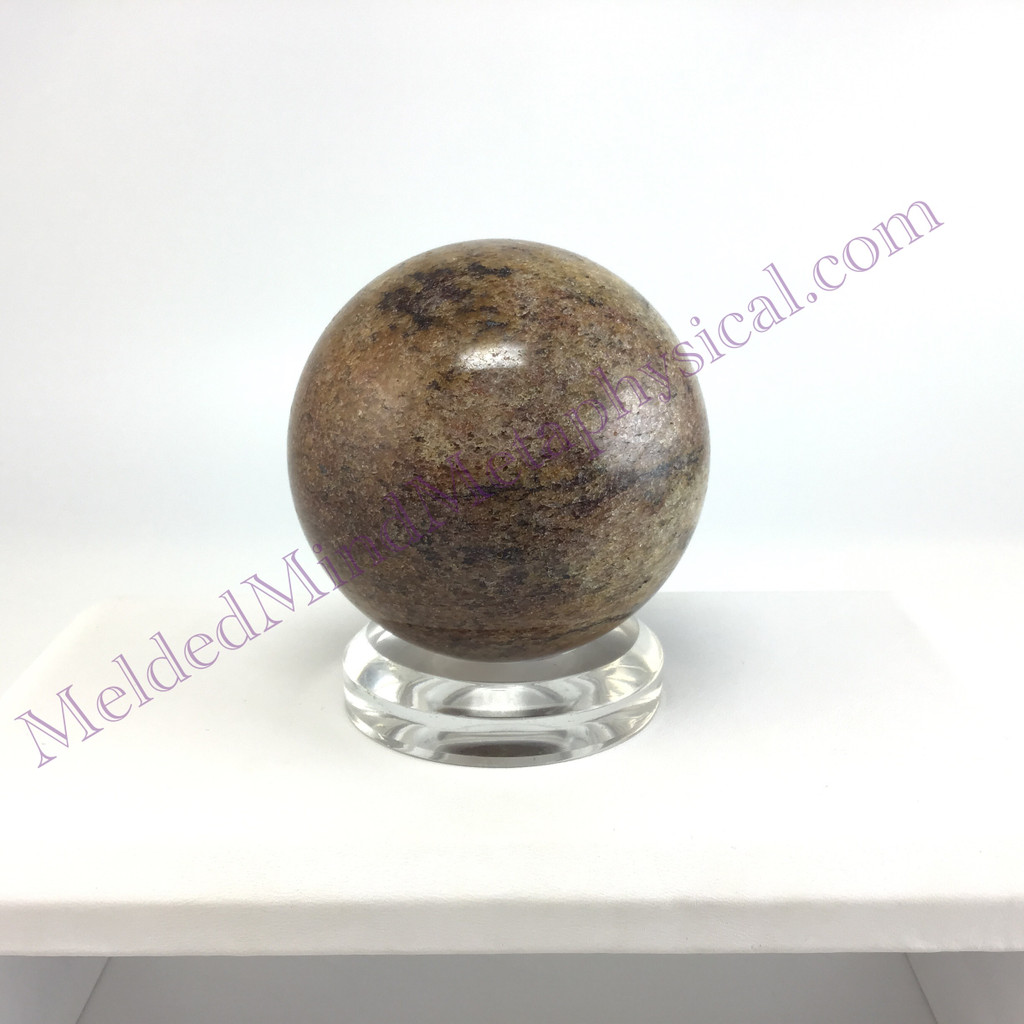 MeldedMind Phantom Ghost Quartz Sphere 2.46in Natural Brown Crystal 044