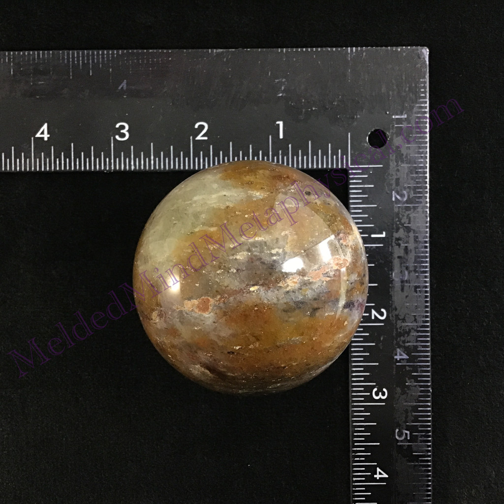 MeldedMind Phantom Ghost Quartz Sphere 2.51in Natural Brown Crystal 045