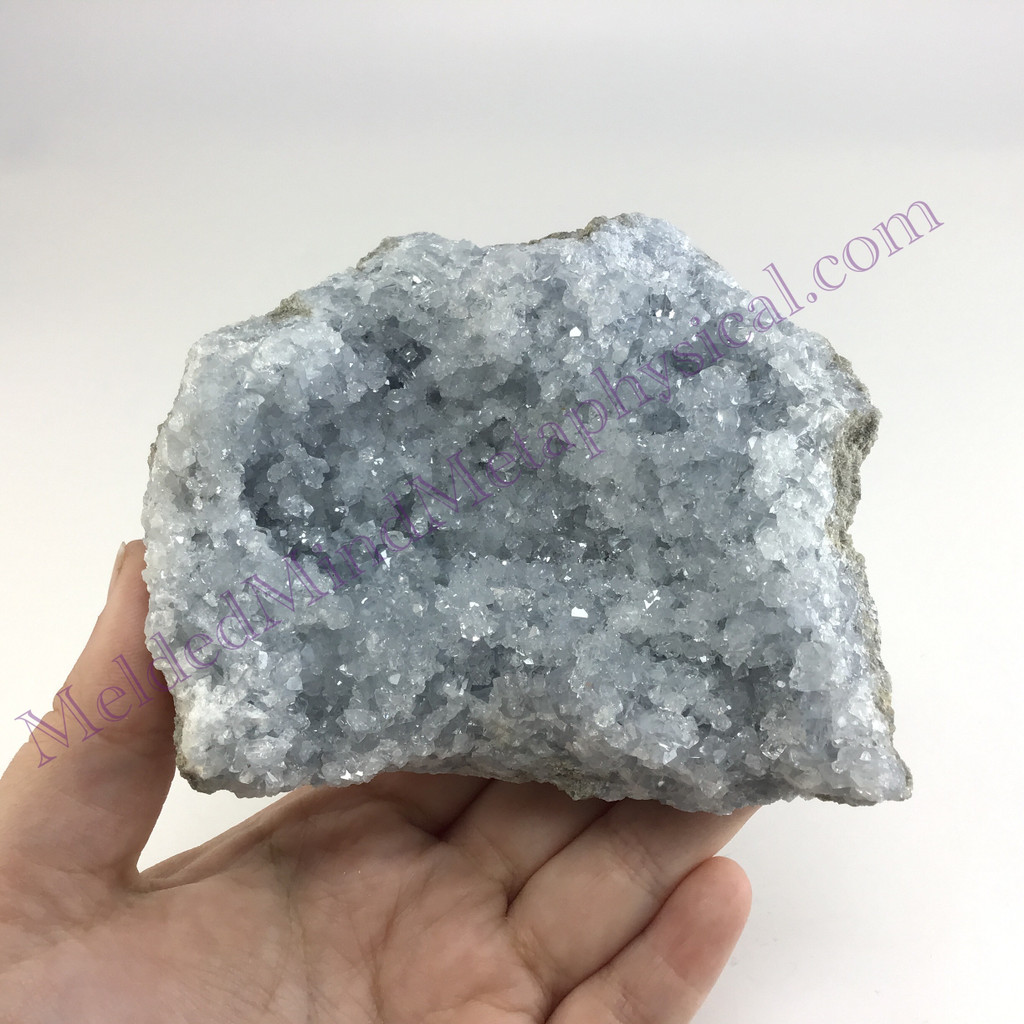 MeldedMind Celestite Specimen 4.41in Natural Light Blue Crystal 521