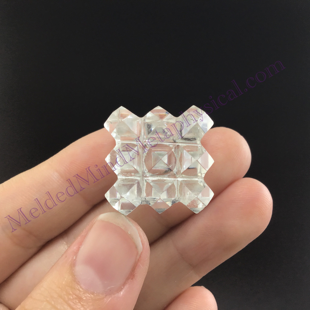 MeldedMind 54 Pyramid Cube .76in Carving Shape Stone Crystal 060