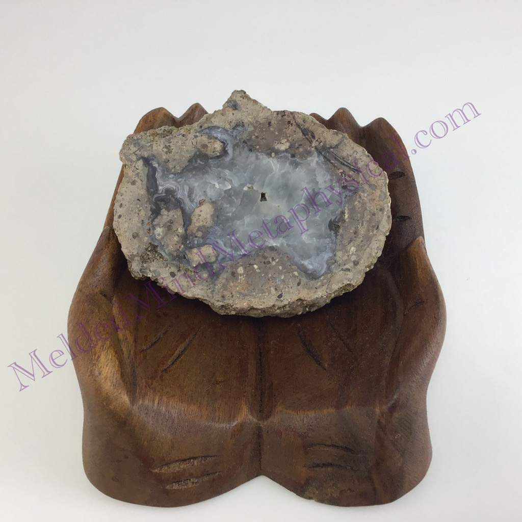 MeldedMind Quartz Geode 3.75in Natural Druzy Crystal 552