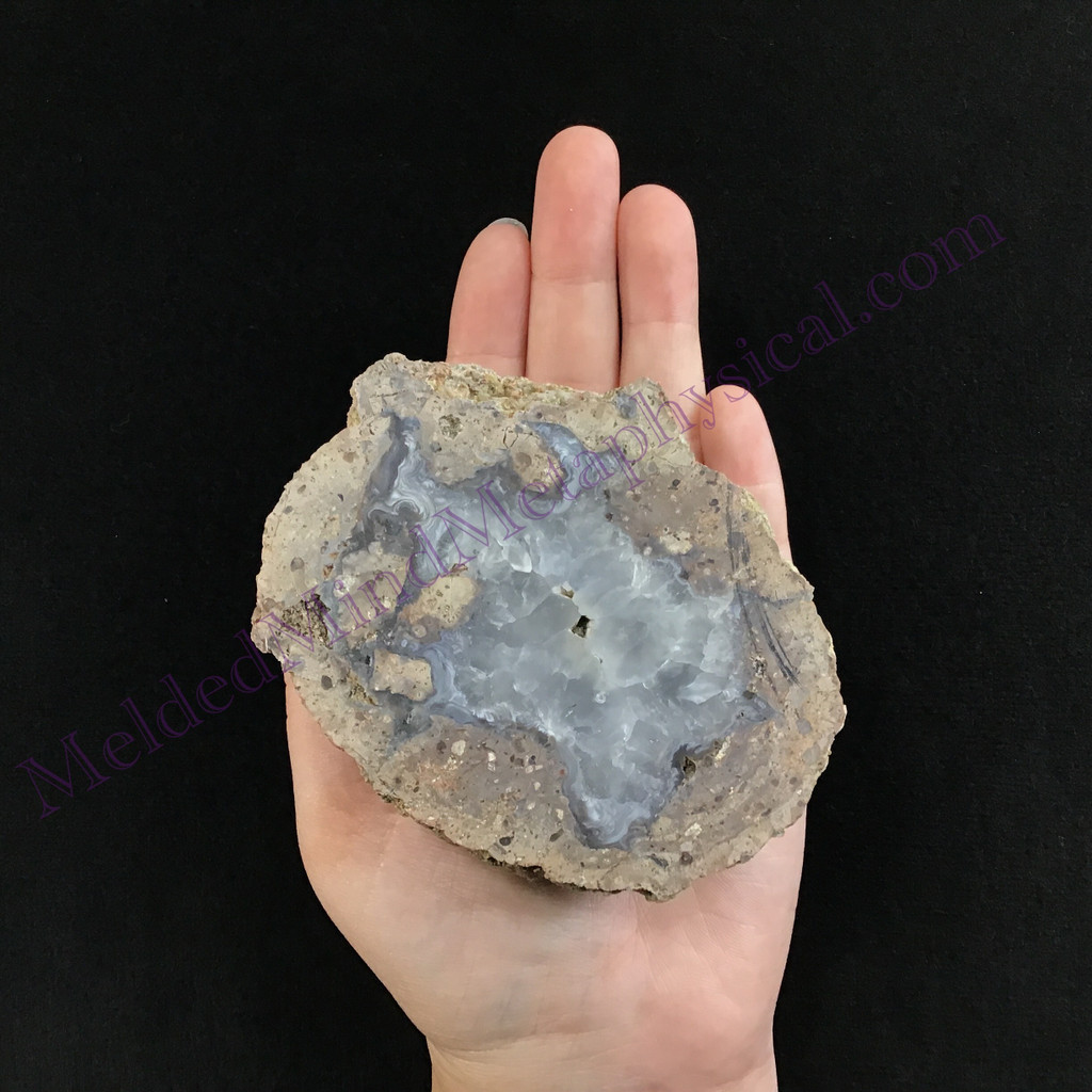 MeldedMind Quartz Geode 3.75in Natural Druzy Crystal 552