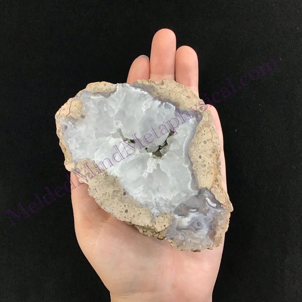 MeldedMind Quartz Geode 4.27in Natural Stone Crystal 549