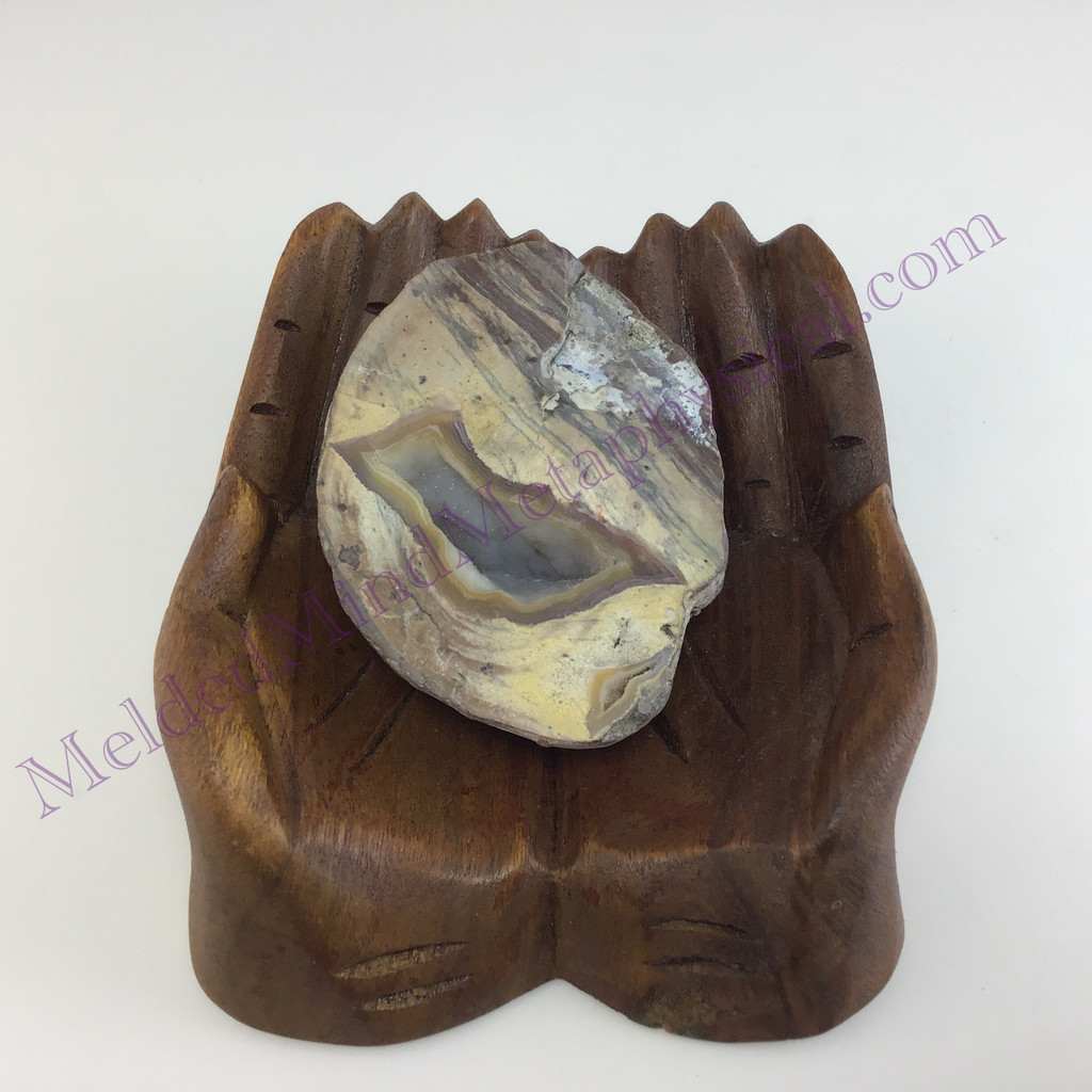 MeldedMind Quartz Geode 3.35in Natural Stone Crystal 553