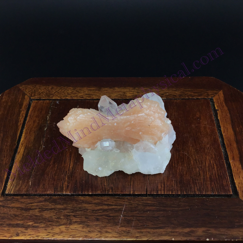 MeldedMind Stilbite Cluster Specimen 2.57in Natural Peach Crystal 157