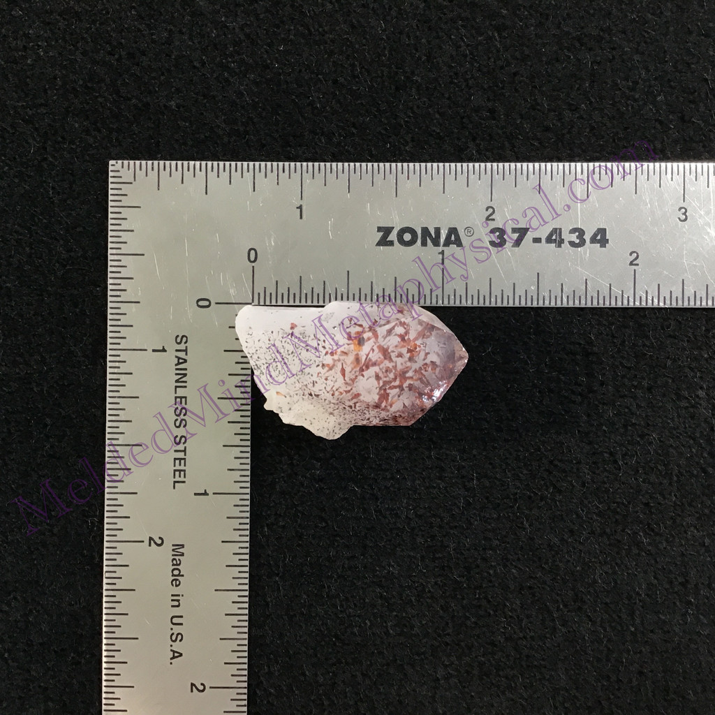 MeldedMind Hematoid Quartz Specimen 1.17in Hematite inclusions Red Crystal 633