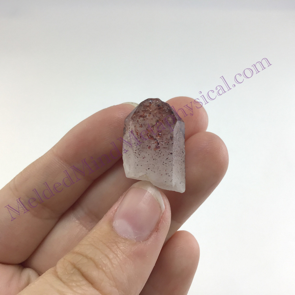MeldedMind Hematoid Quartz Specimen .95in Hematite inclusions Red Crystal 638