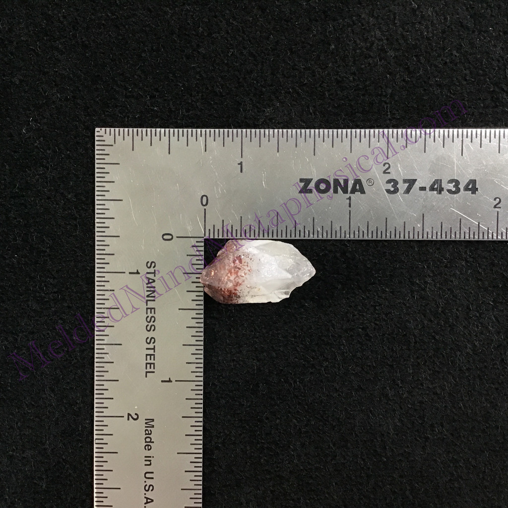 MeldedMind Hematoid Quartz Specimen .76in Hematite inclusions Red Crystal 643