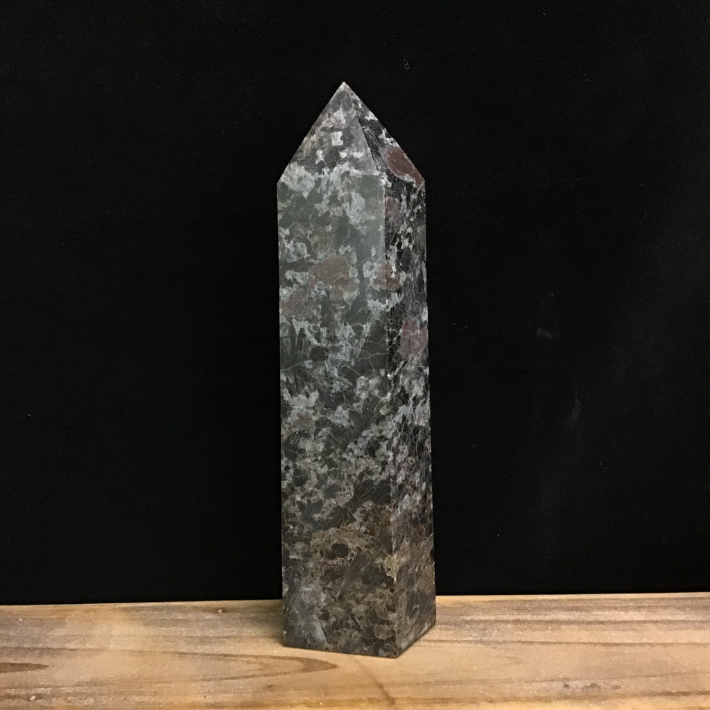 MeldedMind Arfvedsonite Obelisk 10.75in Tower Point Natural Black Crystal 161
