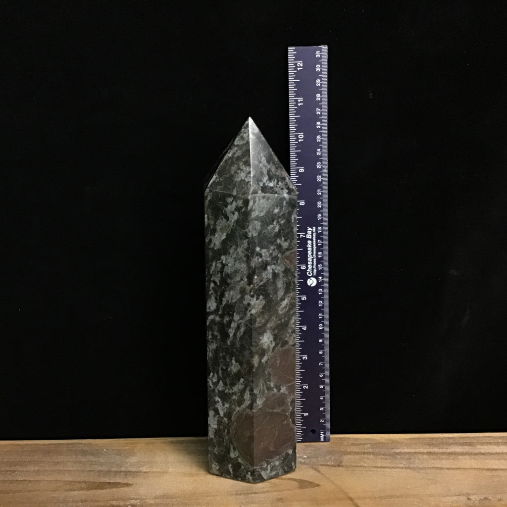 MeldedMind Arfvedsonite Obelisk 10.50in Tower Point Natural Black Crystal 162