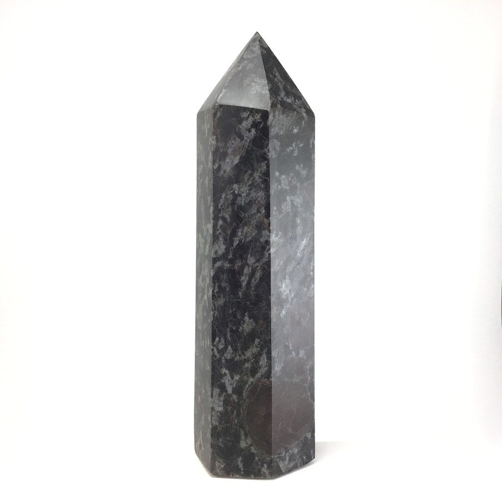 MeldedMind Arfvedsonite Obelisk 10.50in Tower Point Natural Black Crystal 162