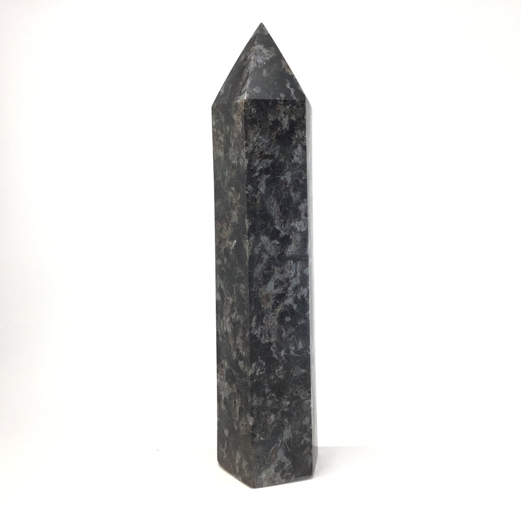 MeldedMind Arfvedsonite Obelisk 10.50in Tower Point Natural Black Crystal 162