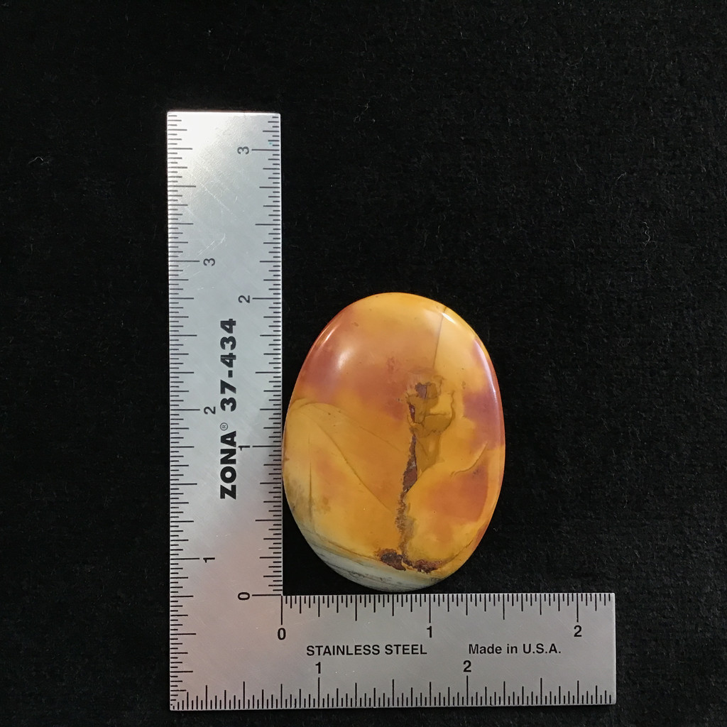 MeldedMind Natural Red River Jasper Palm Smooth Worry Stone 2in Black Yellow 016