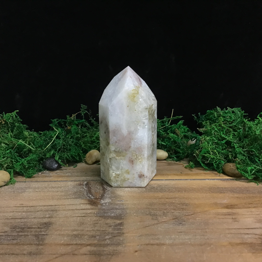 MeldedMind Pink Amethyst Obelisk Natural Stone Pink Patagonia Crystal 183