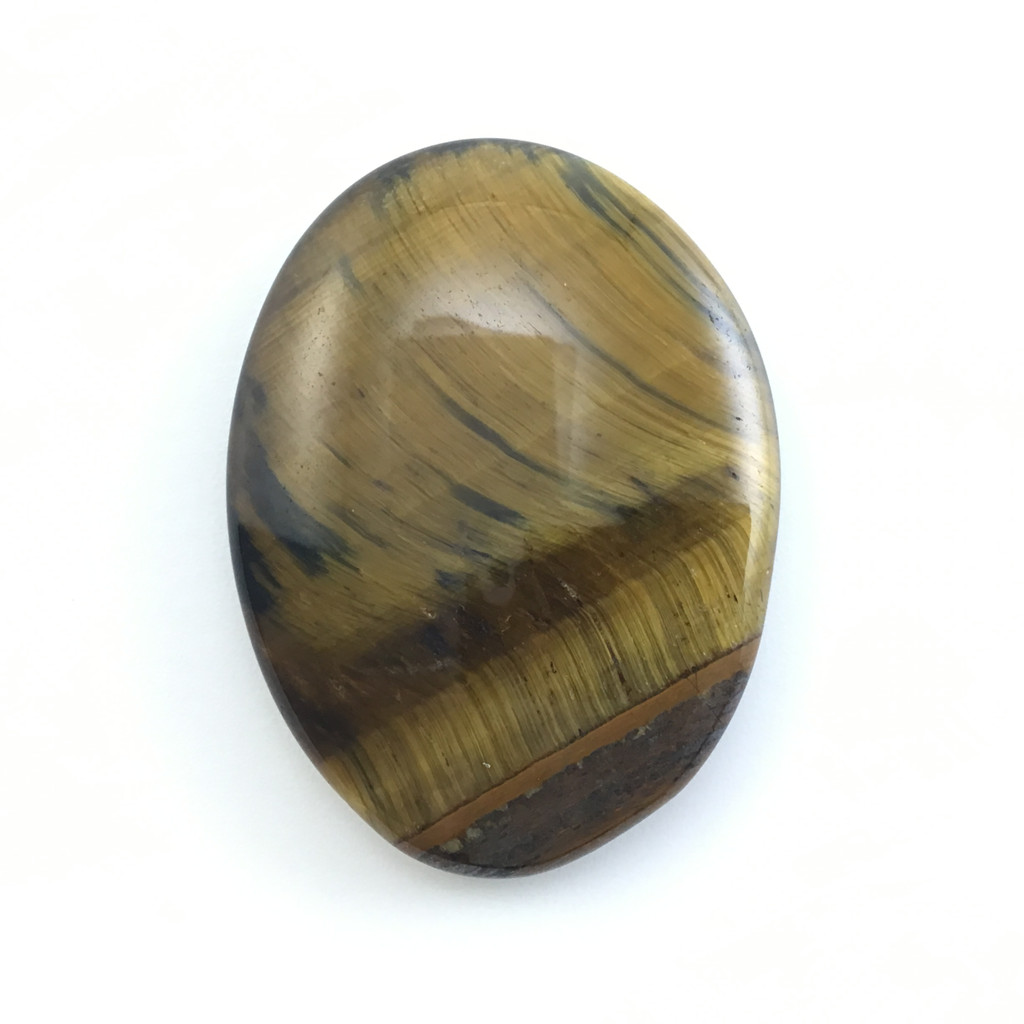 MeldedMind Blue Tiger's Eye Palm Stone 1.99in Flash Smooth Natural 060