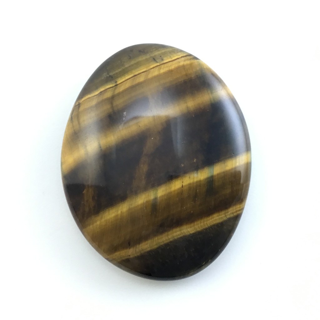 MeldedMind Blue Tiger's Eye Palm Stone 1.97in Flash Smooth Natural 064