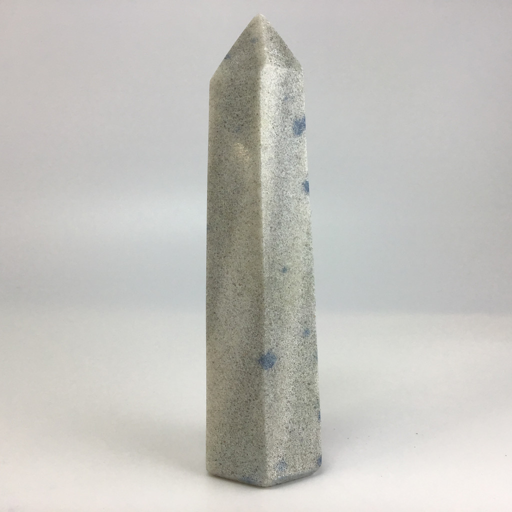 MeldedMind Manganese in Quartz Obelisk Point 5.75in Natural Blue Crystal 208