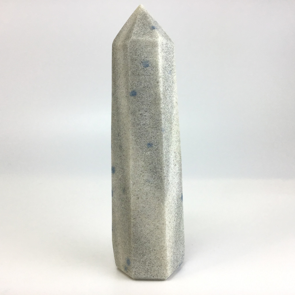 MeldedMind Manganese in Quartz Obelisk Point 5.75in Natural Blue Crystal 208