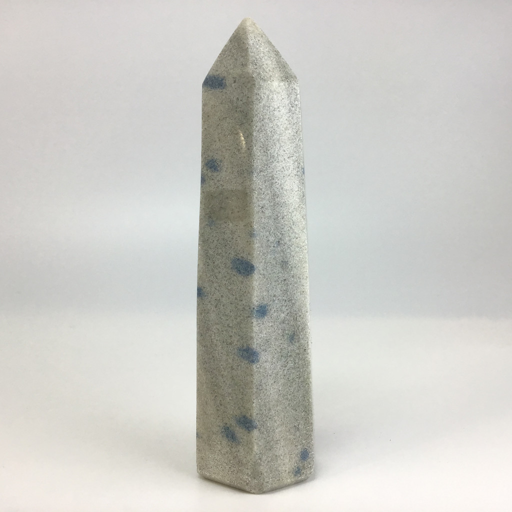 MeldedMind Manganese in Quartz Obelisk Point 5.75in Natural Blue Crystal 208