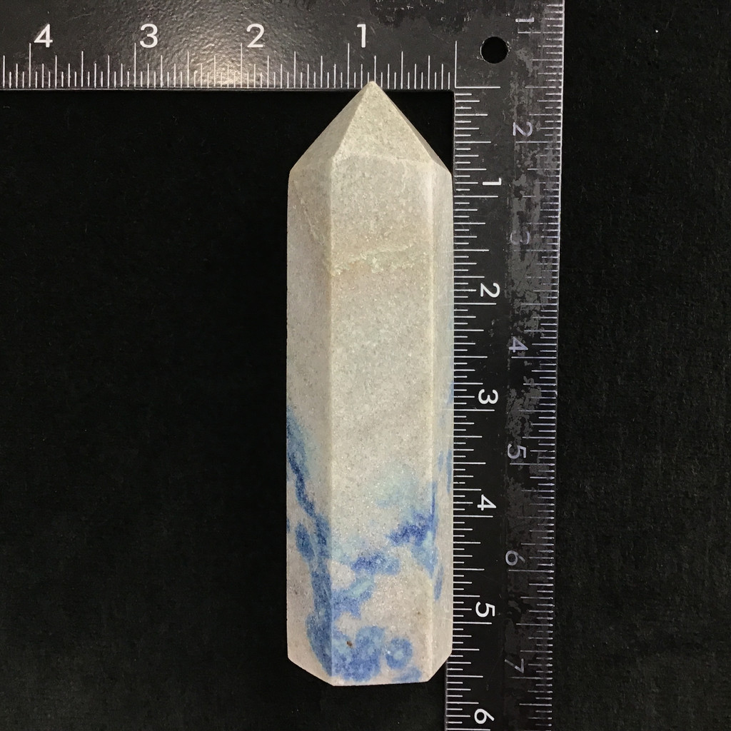 MeldedMind Manganese in Quartz Obelisk Point 5.15in Natural Blue Crystal 207