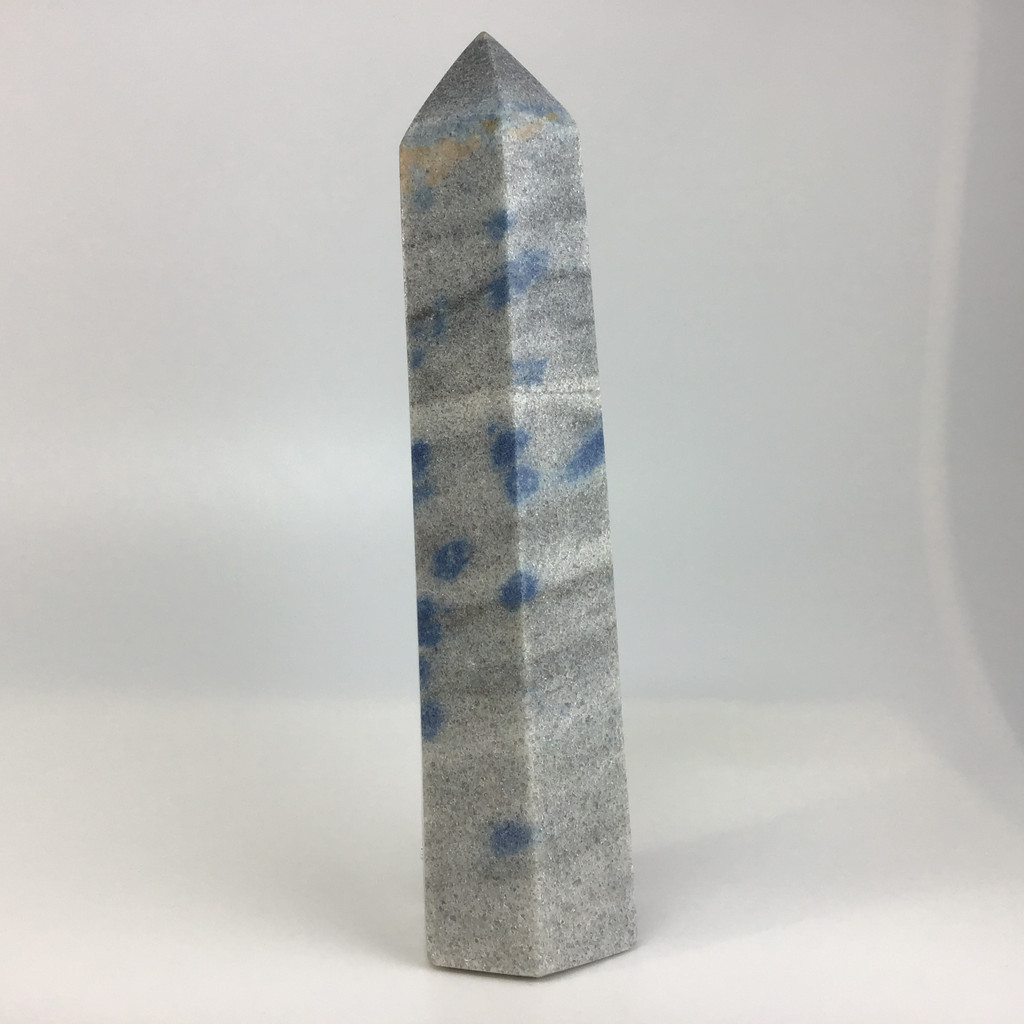 MeldedMind Manganese in Quartz Obelisk Point 5.90in Natural Blue Crystal 205