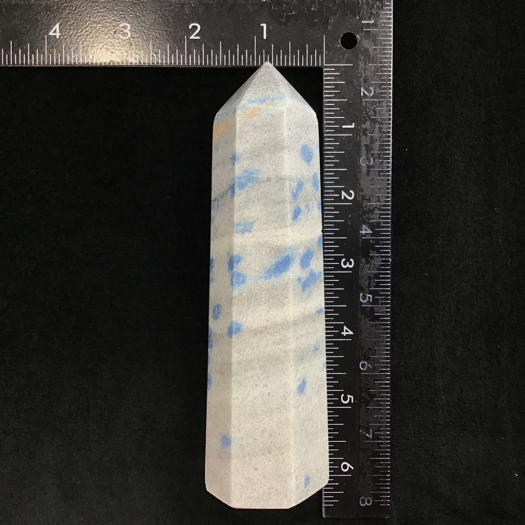 MeldedMind Manganese in Quartz Obelisk Point 5.90in Natural Blue Crystal 205