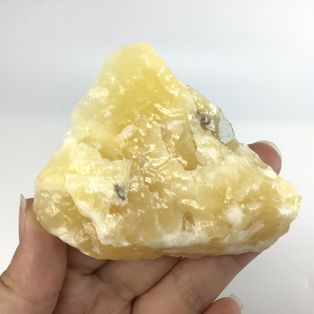 MeldedMind Orange Calcite Specimen 3in Natural Rough Crystal Mexico 134