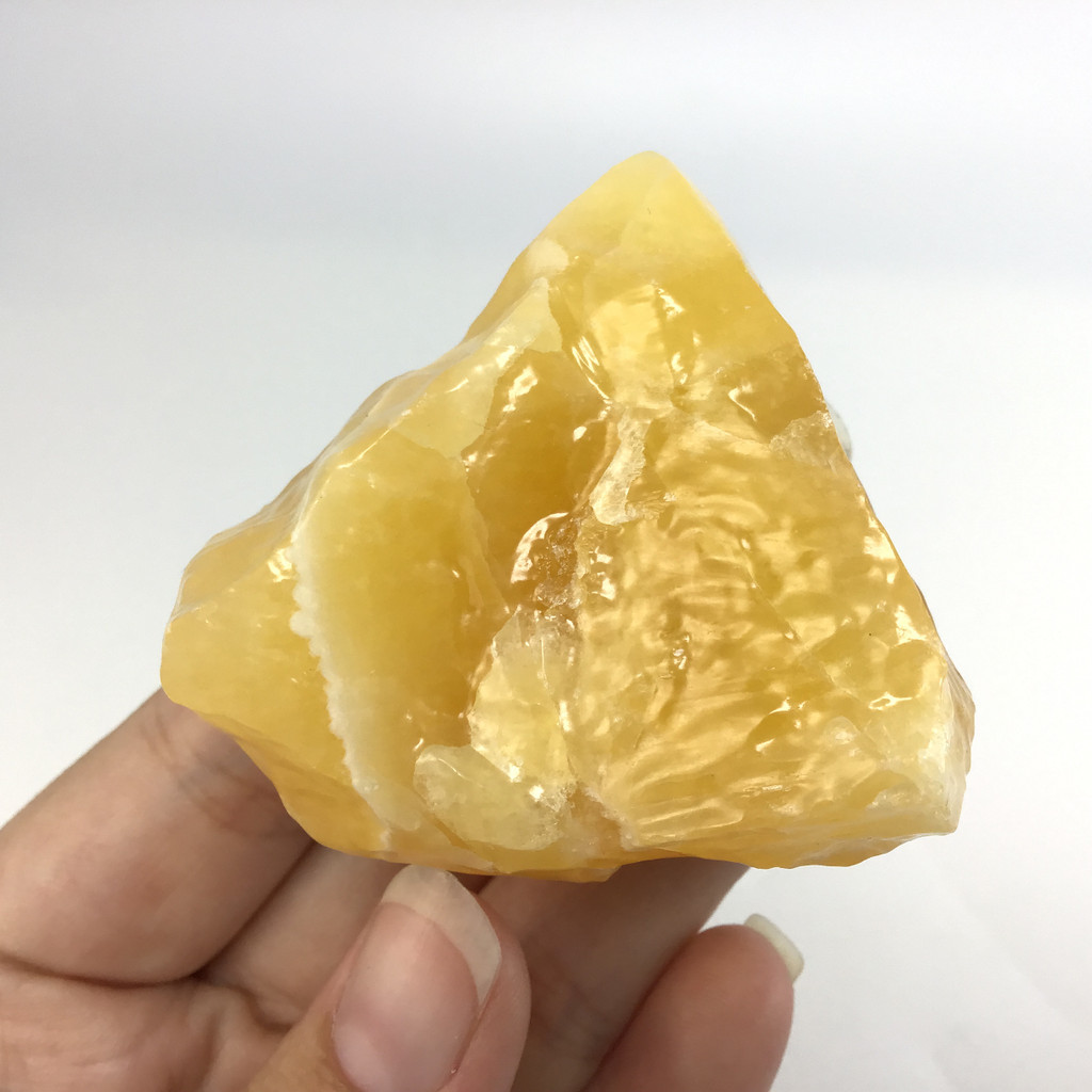 MeldedMind Orange Calcite Specimen 2in Natural Rough Crystal Mexico 131