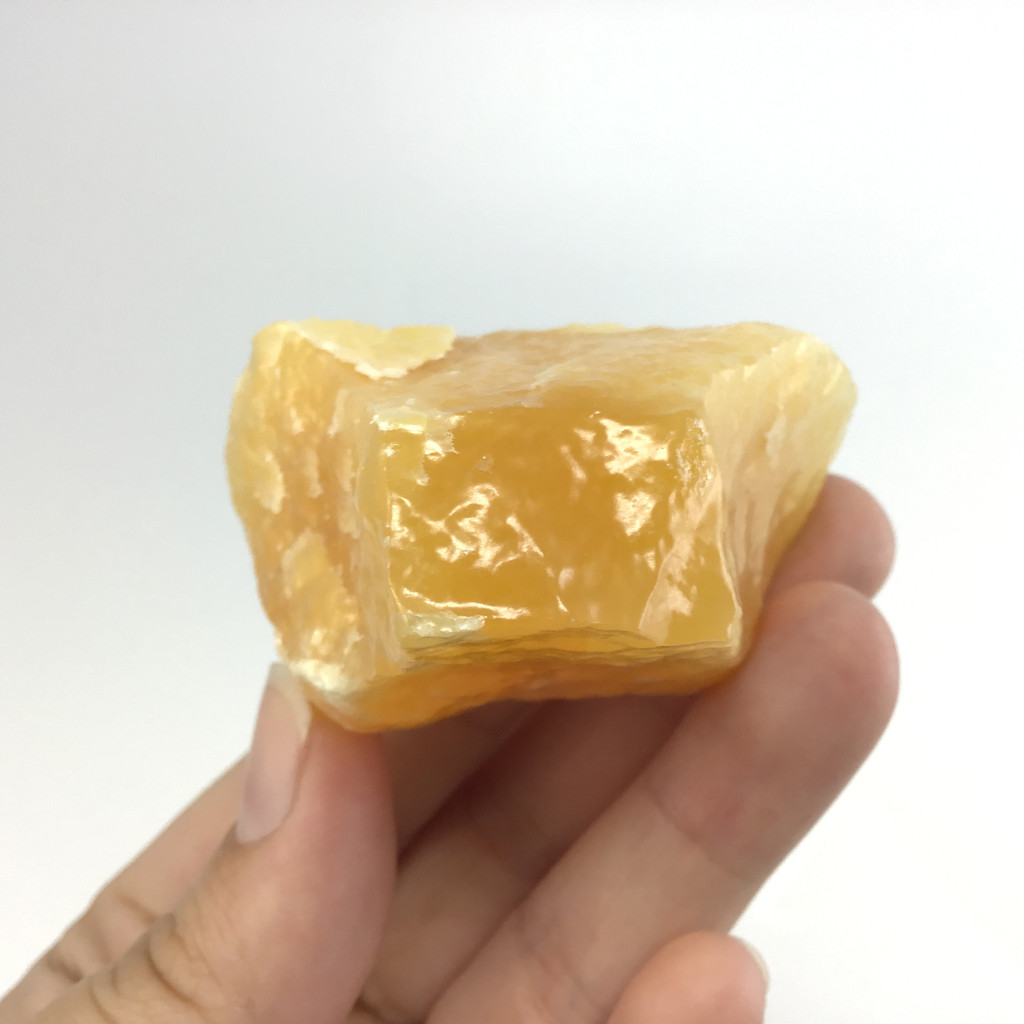 MeldedMind Orange Calcite Specimen 2.14in Natural Rough Crystal Mexico 130