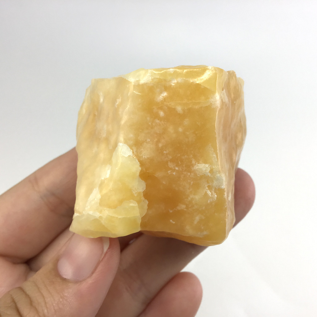 MeldedMind Orange Calcite Specimen 1.58in Natural Rough Crystal Mexico 128