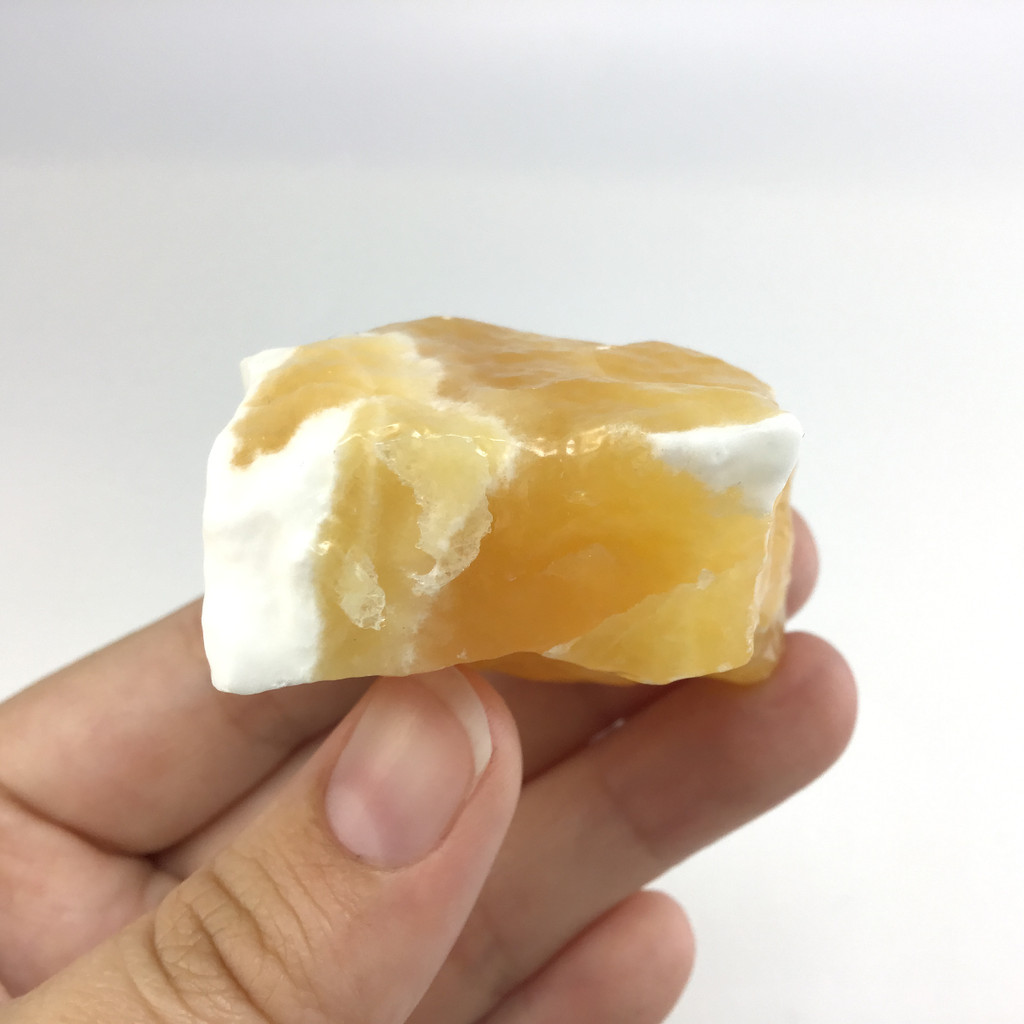 MeldedMind Orange Calcite Specimen 2.03in Natural Rough Crystal Mexico 127