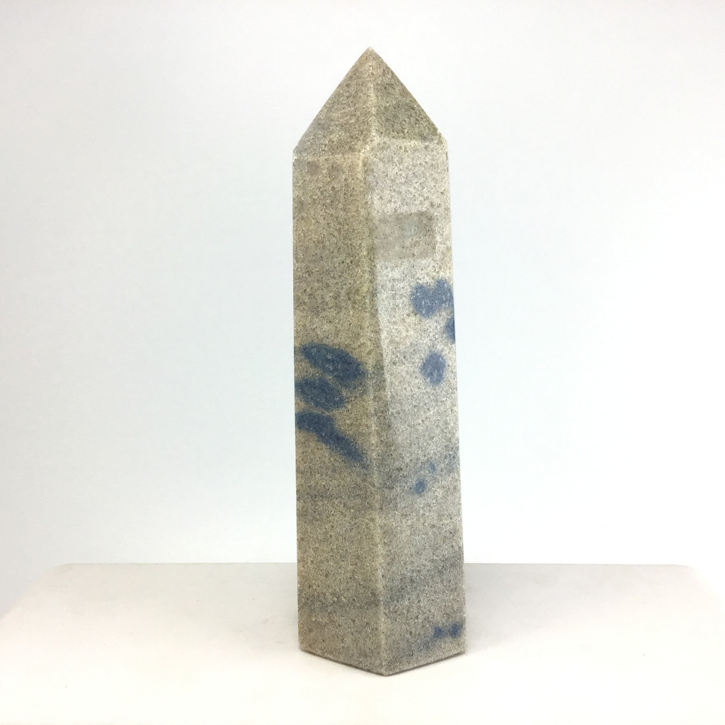 MeldedMind Manganese in Quartz Obelisk Point 5.50in Natural Blue Crystal 206