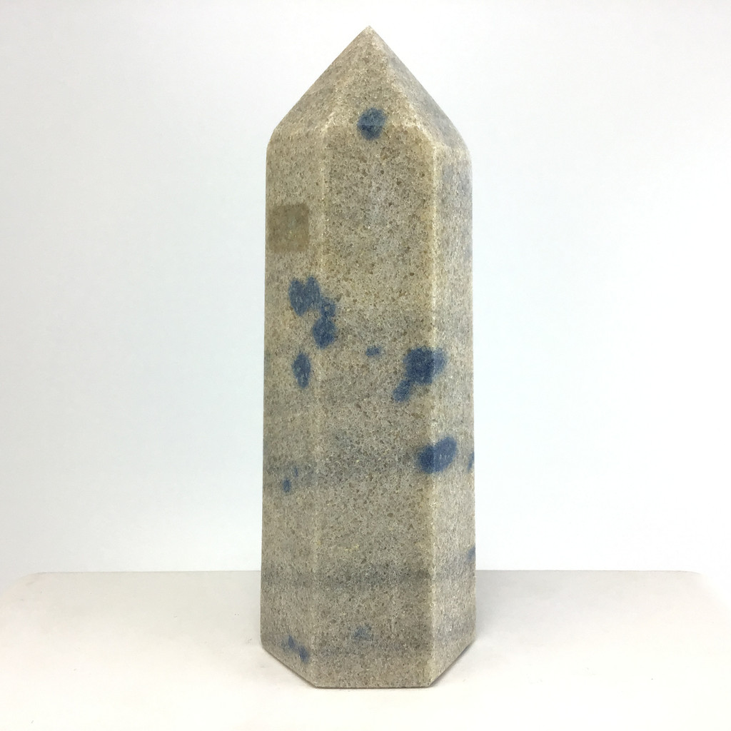 MeldedMind Manganese in Quartz Obelisk Point 5.50in Natural Blue Crystal 206