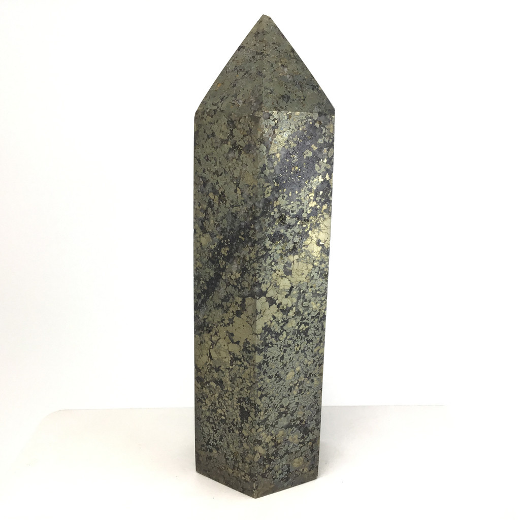 MeldedMind Natural Pyrite Obelisk Point Tower 6.50in Natural Gray Crystal 200