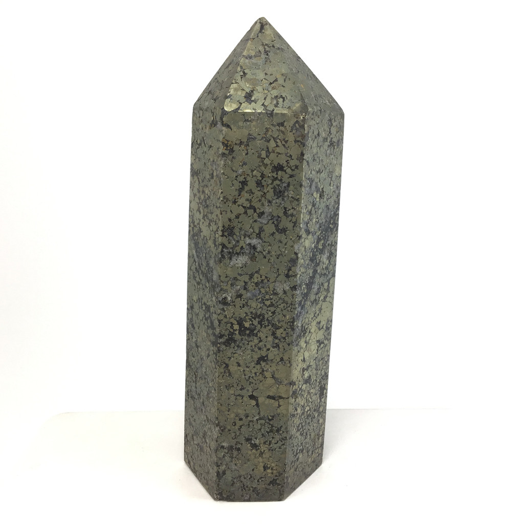 MeldedMind Natural Pyrite Obelisk Point Tower 6.50in Natural Gray Crystal 200