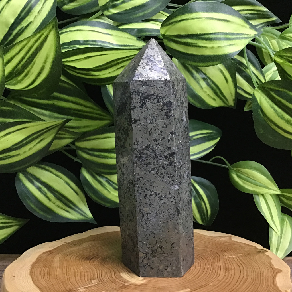 MeldedMind Natural Pyrite Obelisk Point Tower 6.50in Natural Gray Crystal 200