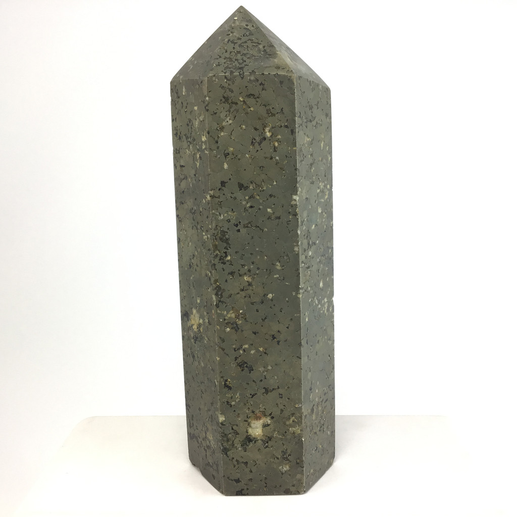 MeldedMind Natural Pyrite Obelisk Point Tower 6.50in Natural Gray Crystal 201