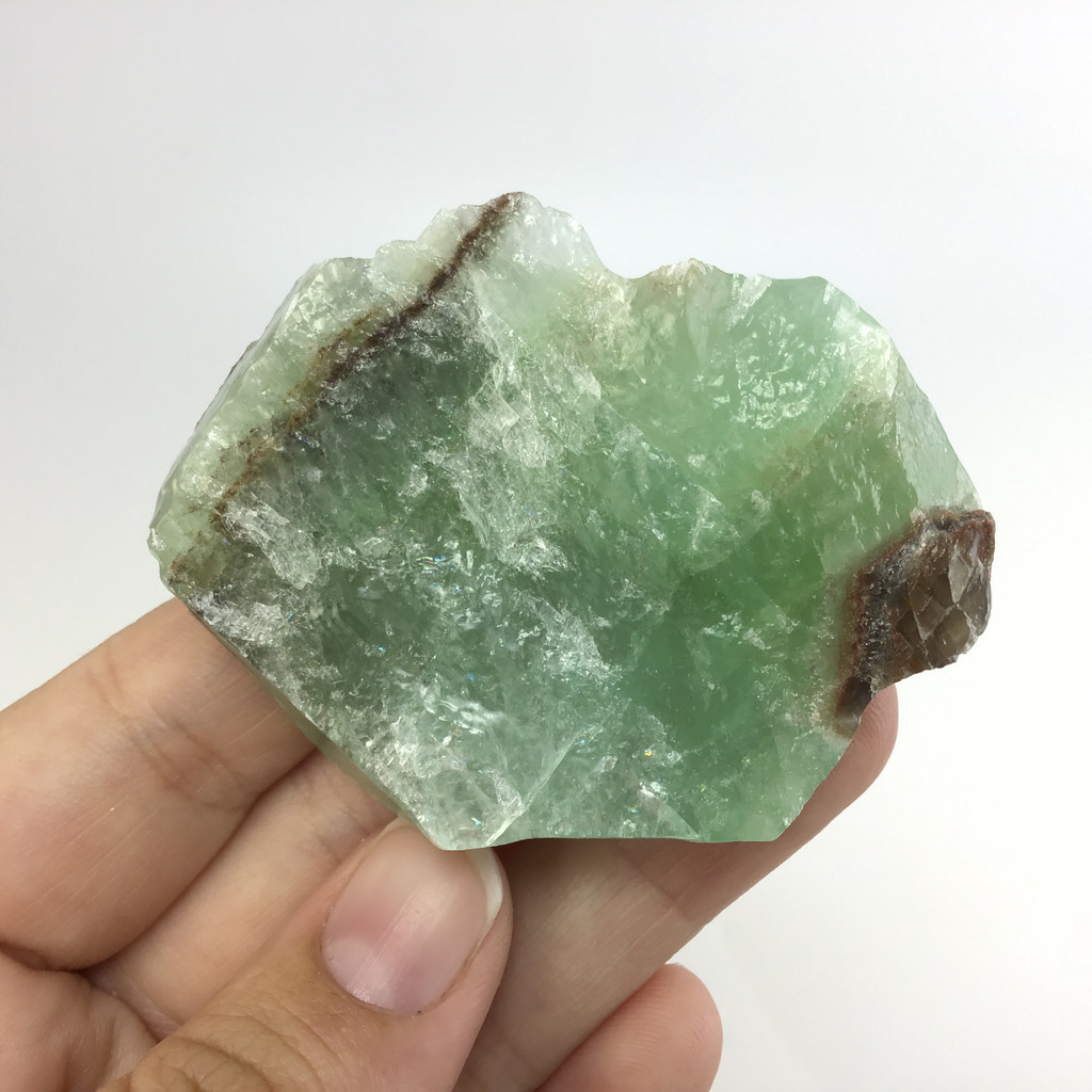 MeldedMind Rough Green Calcite Specimen 2.23in Natural Green Crystal 222