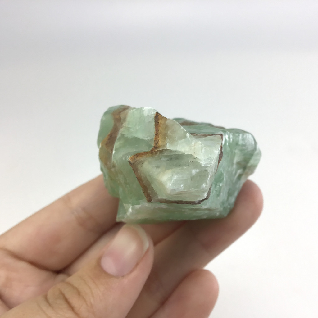 MeldedMind Rough Green Calcite Specimen 2.39in Natural Green Crystal 224