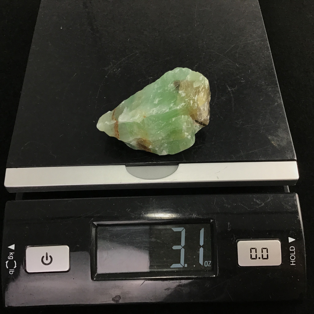 MeldedMind Rough Green Calcite Specimen 2.39in Natural Green Crystal 224