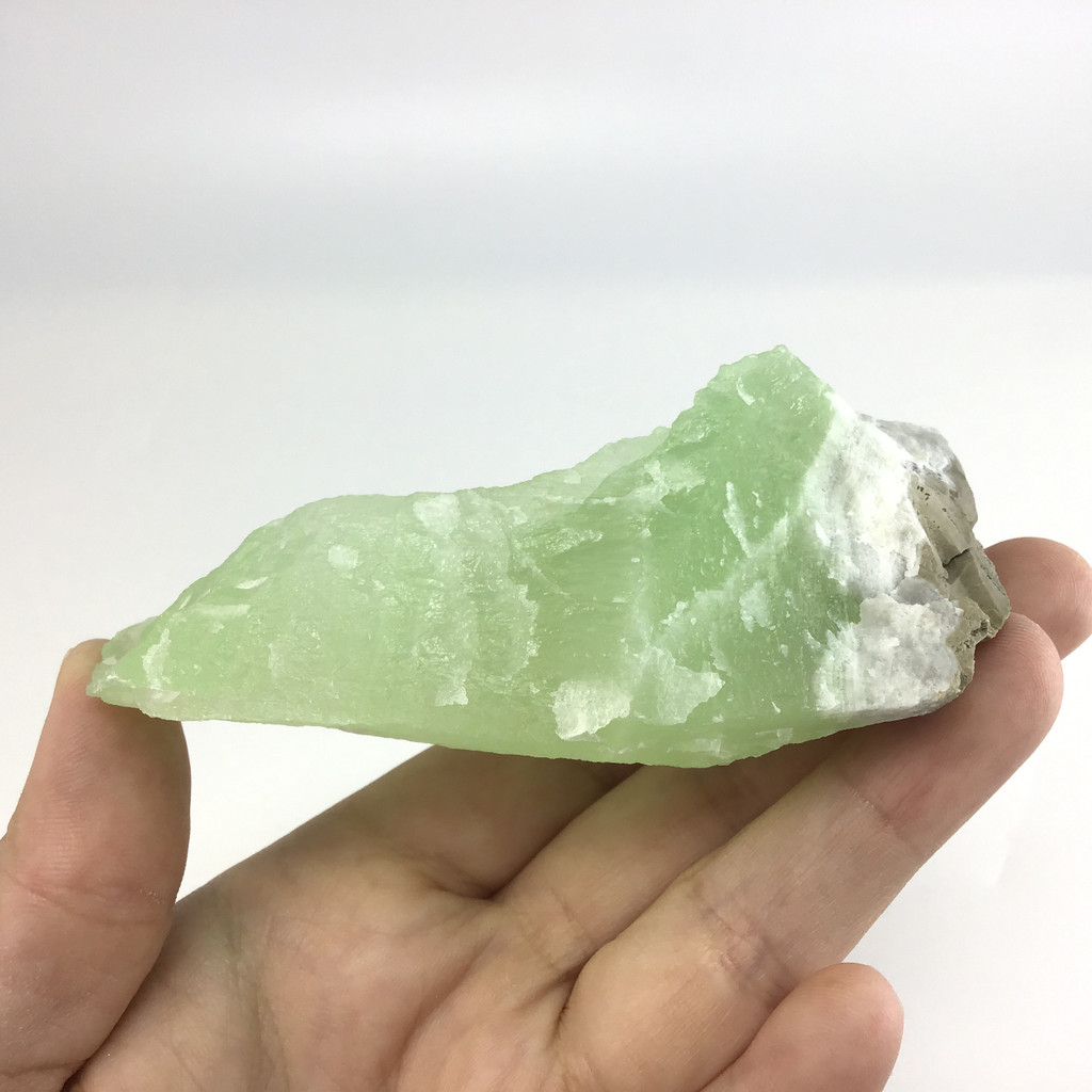 MeldedMind Rough Green Calcite Specimen 3.70in Natural Green Crystal 141