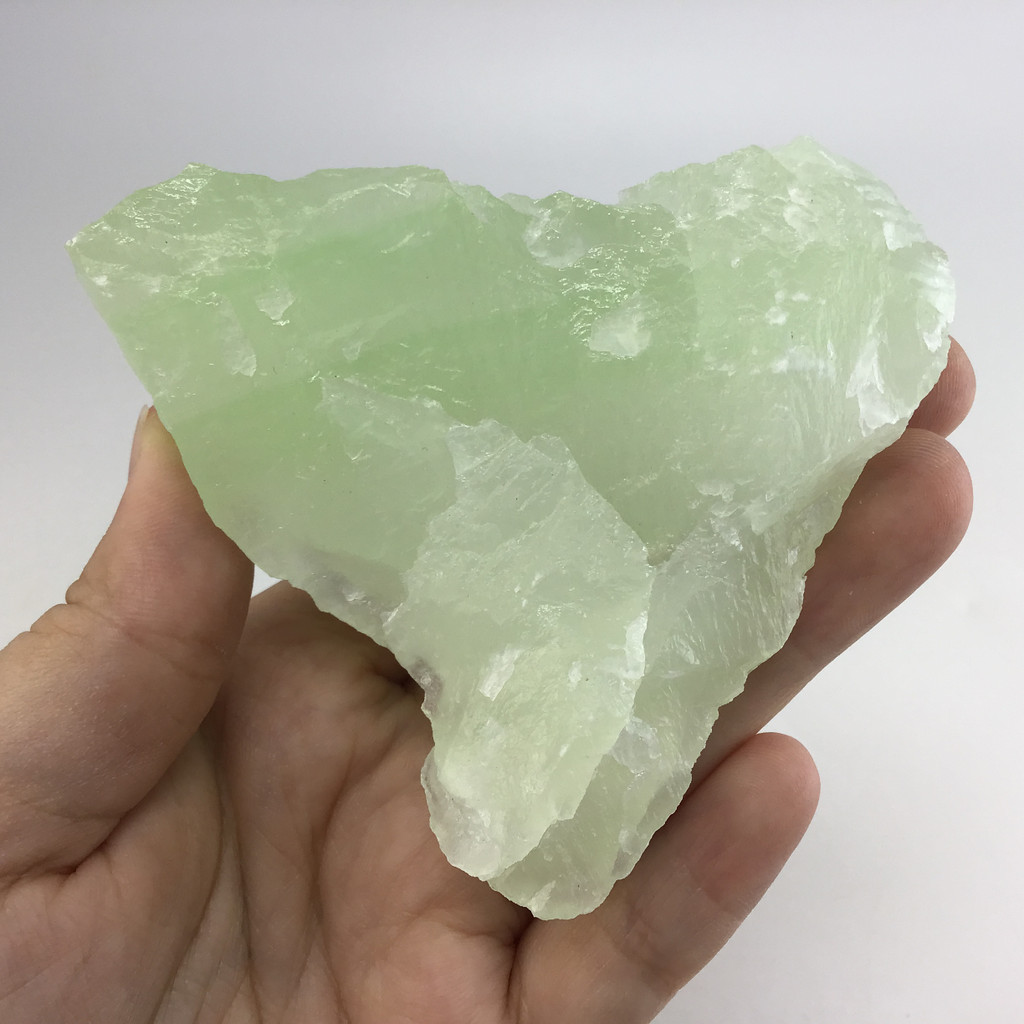 MeldedMind Rough Green Calcite Specimen 3.52in Natural Green Crystal 140